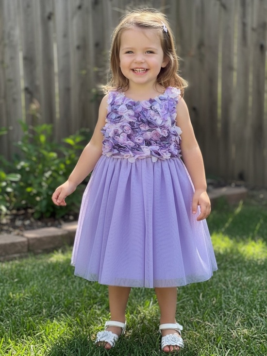 H&M Other - H&M tulle dress with a rosette-embellished bodice Lilac